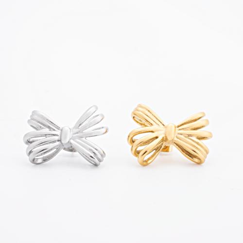 Stainless Steel Stud Earring, 304 Stainless Steel, Bowknot, Vacuum Ion Plating, fashion jewelry & for woman 