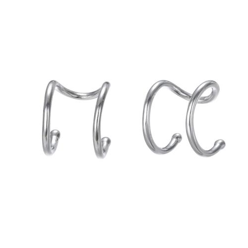 Stainless Steel Clip Earrings, 316L Stainless Steel, plated, for woman [