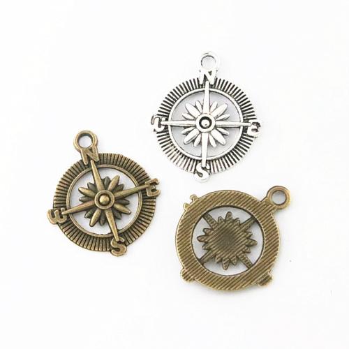 Zinc Alloy Jewelry Pendants, Compass, plated, DIY 