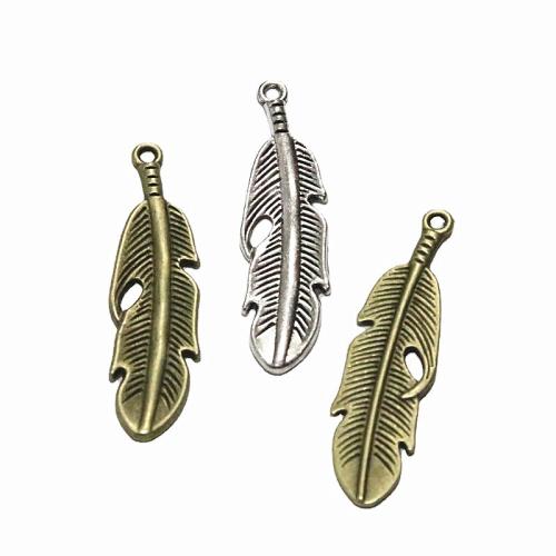 Zinc Alloy Feather Pendants, plated, DIY [