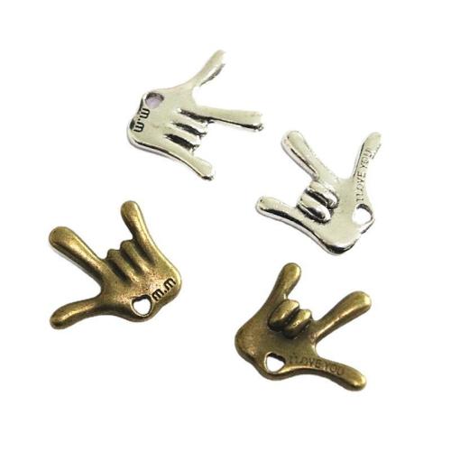 Zinc Alloy Hand Pendants, plated, DIY 