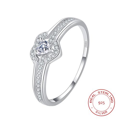 argent sterling 925 bague, coeur, normes différentes pour le choix & pour femme & avec strass Vendu par PC