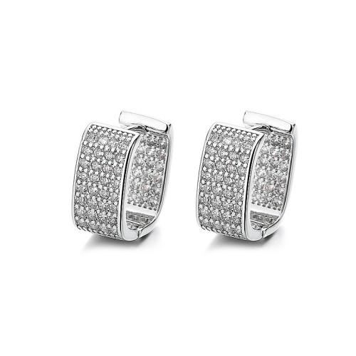 Cubic Zirconia Micro Pave Brass Earring, fashion jewelry & micro pave cubic zirconia & for woman 