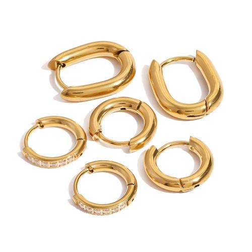 Stainless Steel Drop Earring, 304 Stainless Steel, Vacuum Ion Plating, three pieces & fashion jewelry & for woman, golden 