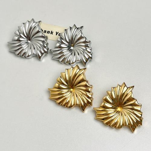 Stainless Steel Stud Earring, Zinc Alloy, Flower, fashion jewelry & for woman 50mm 