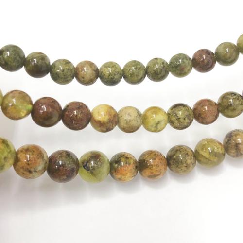 Natural Garnet Beads, Round, polished, DIY & faceted, green Approx 38 cm 