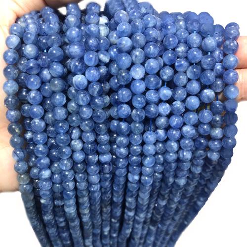 Natural Kyanite Beads, Round, polished, DIY blue Approx 38 cm 