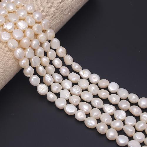 Keshi Cultured Freshwater Pearl Beads, DIY, white, about：6-7mm Approx 38 cm 