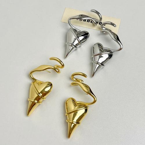 Stainless Steel Stud Earring, Zinc Alloy, Heart, plated, fashion jewelry & for woman 