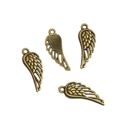 Wing Shaped Zinc Alloy Pendants, Angel Wing, antique bronze color plated, DIY 