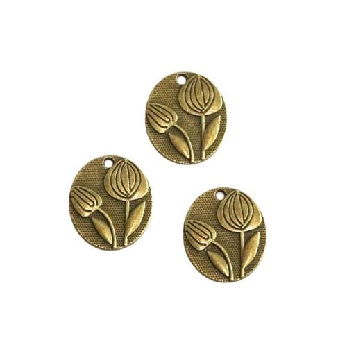 Zinklegierung Blume Anhänger, antike Bronzefarbe plattiert, DIY, 25x21.5mm, 50PCs/Tasche, verkauft von Tasche[