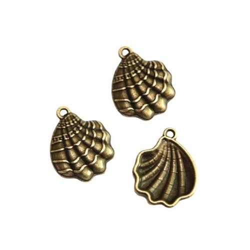 Zinc Alloy Animal Pendants, Shell, antique bronze color plated, DIY 