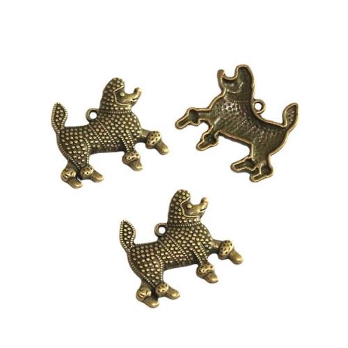 Pendentifs animaux en alliage de zinc, chien, Plaqué de couleur de bronze antique, DIY Vendu par sac