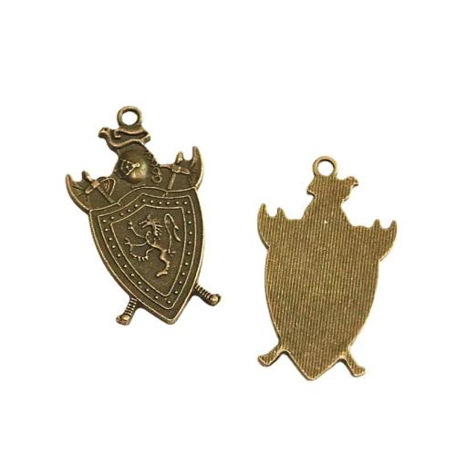 Zinc Alloy Jewelry Pendants, Badge, antique bronze color plated, DIY 