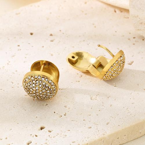 Boucle d'oreille en acier inoxydable Dangle, Acier inoxydable 304, Placage ionique sous vide, styles différents pour le choix & pour femme & avec strass, plus de couleurs à choisir, Vendu par paire