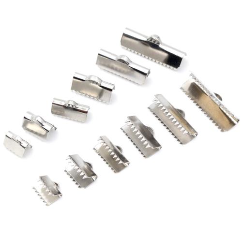 Stainless Steel Ribbon Crimp End, 304 Stainless Steel, DIY original color 