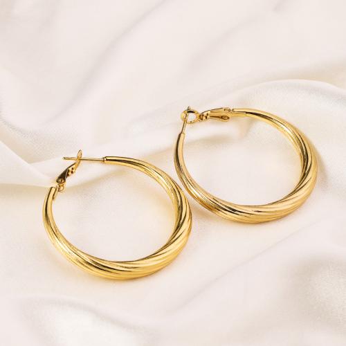 Boucle d'oreille en acier inoxydable Dangle, Acier inoxydable 304, Plaqué or 18K, bijoux de mode & pour femme, doré Vendu par paire