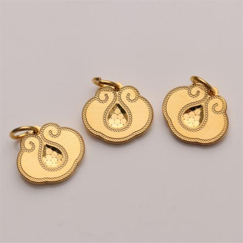 Brass Jewelry Pendants, Ruyi, gold color plated, DIY 