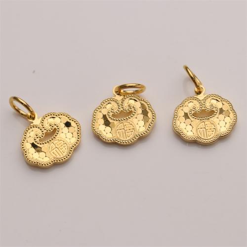 Brass Jewelry Pendants, Ruyi, gold color plated, DIY 