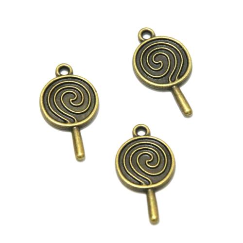 Zinc Alloy Jewelry Pendants, Lollipop, antique bronze color plated, DIY 