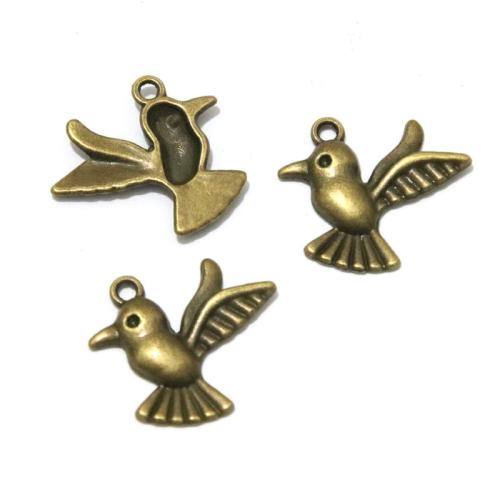 Zinc Alloy Animal Pendants, Bird, antique bronze color plated, DIY [