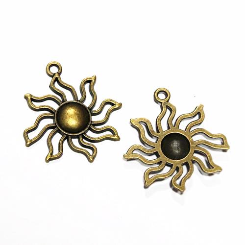 Zinc Alloy Jewelry Pendants, Sun, antique bronze color plated, DIY 