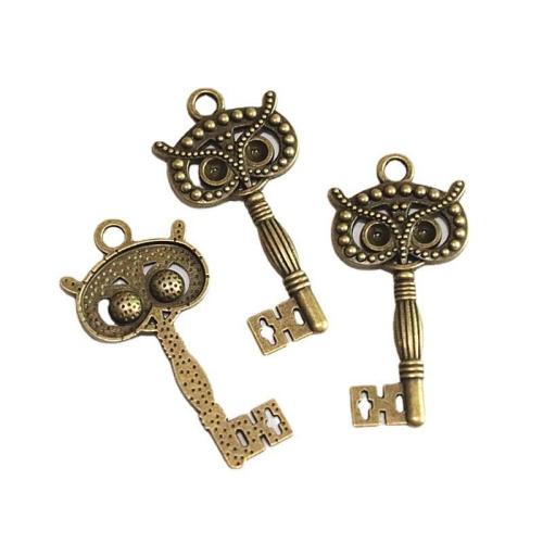 Zinc Alloy Key Pendants, antique bronze color plated, DIY [