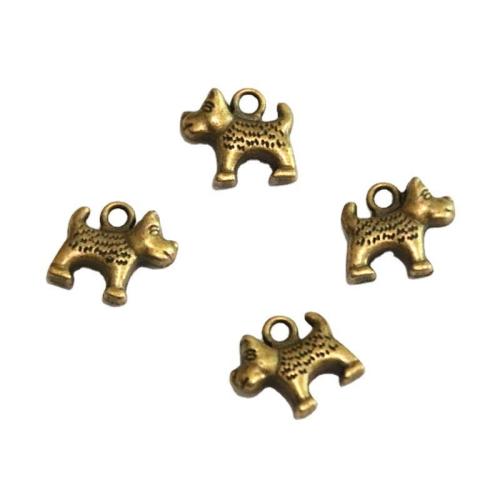 Zinklegierung Tier Anhänger, Hund, antike Bronzefarbe plattiert, DIY, 14x12.6mm, 50PCs/Tasche, verkauft von Tasche[