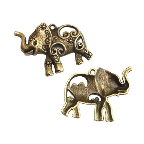 Zinklegierung Tier Anhänger, Elephant, antike Bronzefarbe plattiert, DIY, 33.5x37mm, 30PCs/Tasche, verkauft von Tasche[