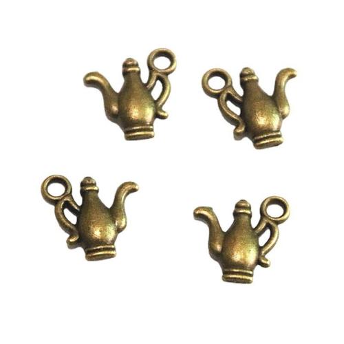 Zinc Alloy Jewelry Pendants, Teapot, antique bronze color plated, DIY 