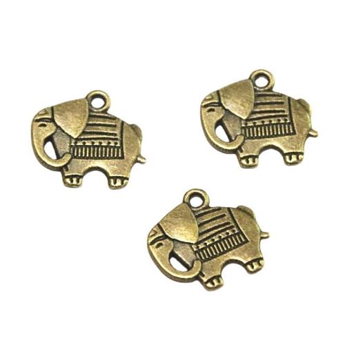 Zinc Alloy Animal Pendants, Elephant, antique bronze color plated, DIY [