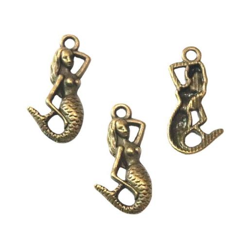 Zinc Alloy Jewelry Pendants, Mermaid, antique bronze color plated, DIY 