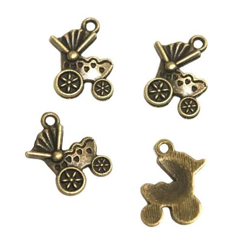 Zinc Alloy Jewelry Pendants, Baby Pram, antique bronze color plated, DIY 