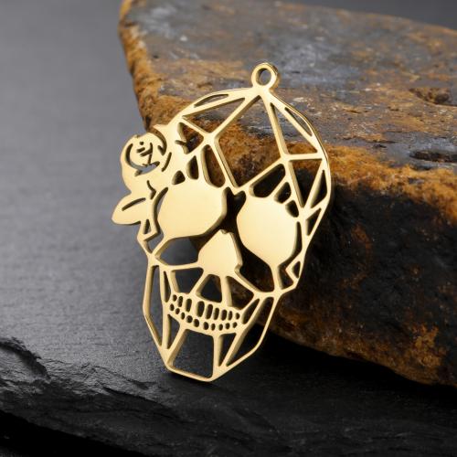 Stainless Steel Skull Pendant, 304 Stainless Steel, DIY & hollow [