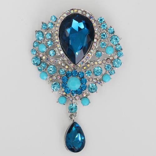 Crystal Brooch, Zinc Alloy, with Crystal, for woman & with rhinestone 