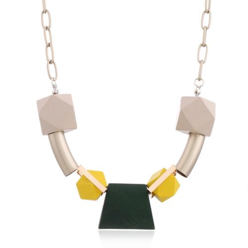 Collar de madera, con aleación de zinc, con 6.2cm extender cadena, Joyería & para mujer, más colores para la opción, longitud:aproximado 48.7 cm, Vendido por UD