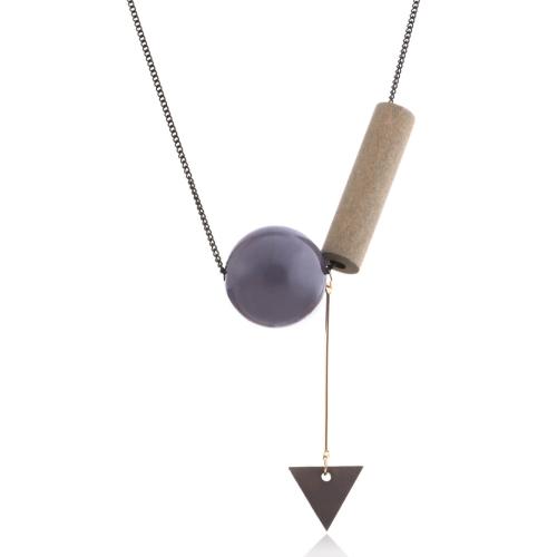 Collier acrylique, bois, avec alliage de zinc & Acrylique, bijoux de mode & pour femme Environ 48 cm, Vendu par PC