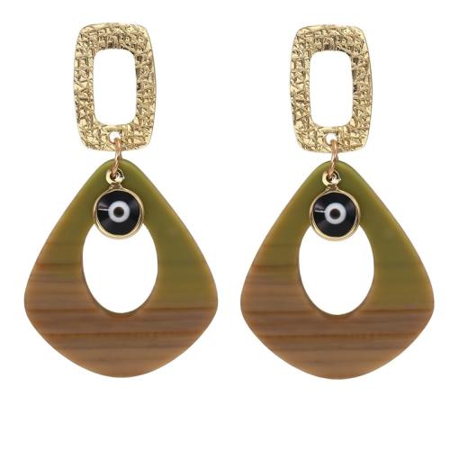 Acrylic Drop Earring, with Zinc Alloy, fashion jewelry & for woman 