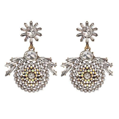 Zinc Alloy Rhinestone Drop Earring, with Rhinestone, fashion jewelry & for woman 