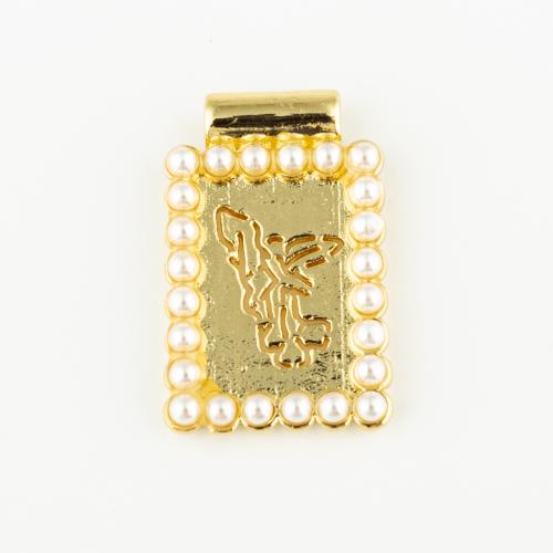 Brass Jewelry Pendants, with Plastic Pearl, fashion jewelry & Unisex, golden Approx 2mm 