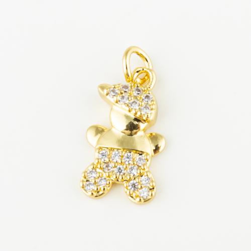 Cubic Zirconia Micro Pave Brass Pendant, fashion jewelry & Unisex & micro pave cubic zirconia, golden Approx 3mm 