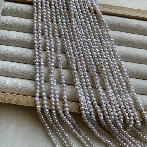 Natural Freshwater Pearl Loose Beads, Slightly Round, DIY, white .5-4mm Approx 37-38 cm 