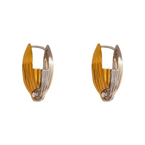 Brass Drop Earring, plated, fashion jewelry & for woman & two tone [