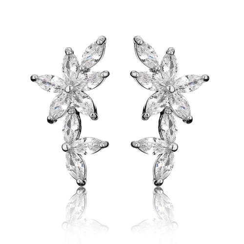 Cubic Zircon Brass Earring, micro pave cubic zirconia & for woman 