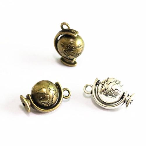 Zinc Alloy Jewelry Pendants, Globe, plated, DIY 