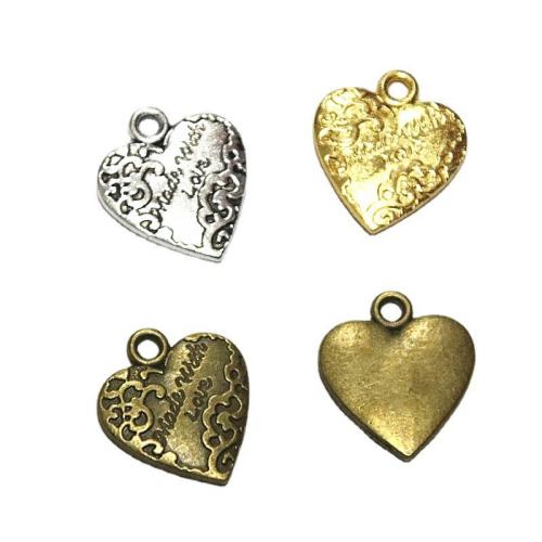 Zinc Alloy Heart Pendants, plated, DIY [