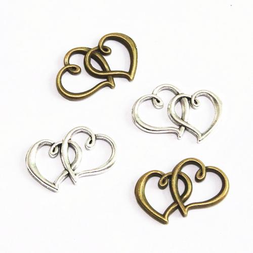 Zinc Alloy Heart Pendants, plated, DIY 