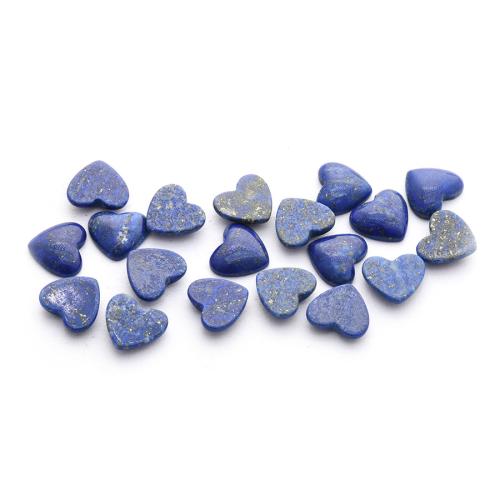 Lapis Lazuli flat back cabochon, Heart, polished, DIY 