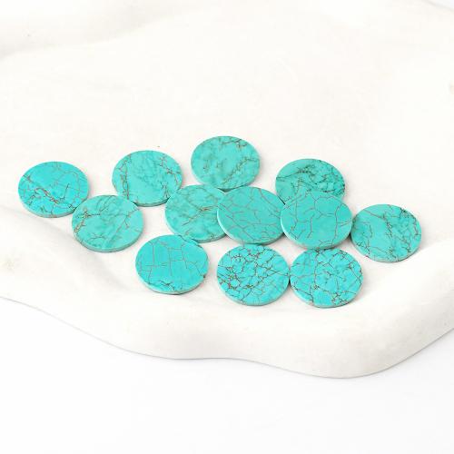 Natural Turquoise flat back cabochon, Flat Round, DIY 