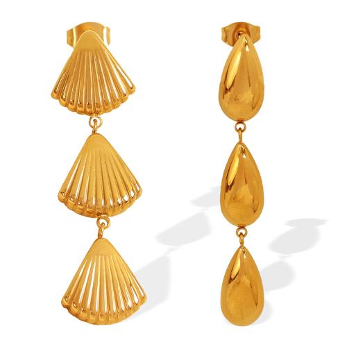 Stainless Steel Drop Earring, 304 Stainless Steel, plated, fashion jewelry & for woman, golden 